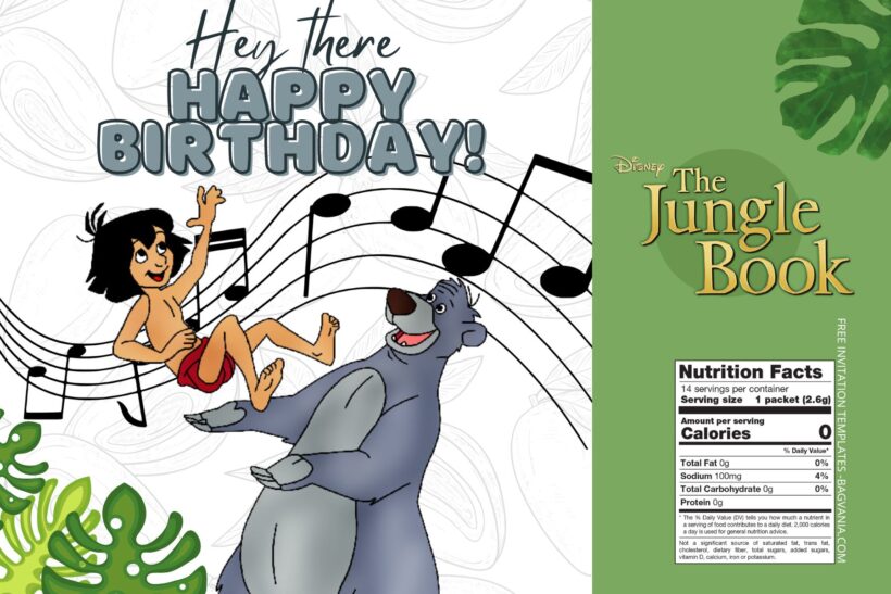 (Free) Jungle Books Canva Birthday Water Bottle Labels Two