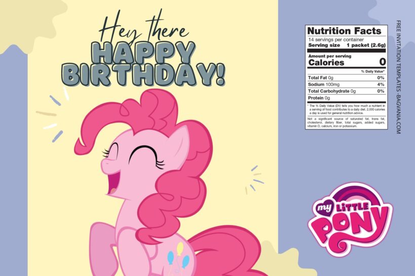 (Free) My Little Pony Canva Birthday Water Bottle Labels Five