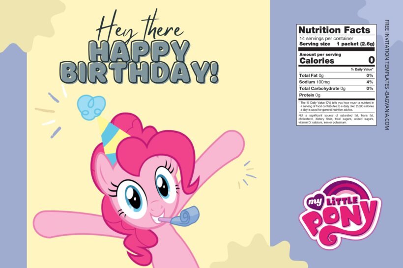 (Free) My Little Pony Canva Birthday Water Bottle Labels Four