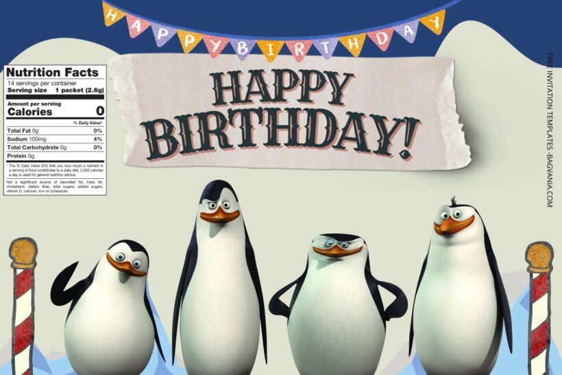 (Free) Penguin Of Madagascar Canva Water Bottle Labels One