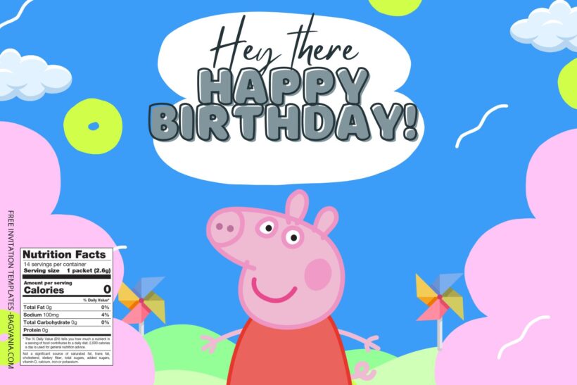 (Free) Peppa Pig Canva Birthday Water Bottle Labels One