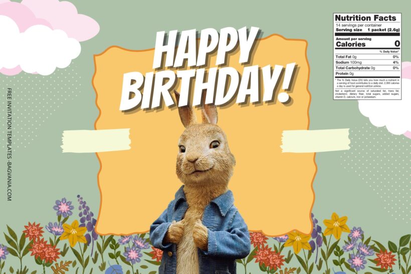 (Free) Peter Rabbit Canva Birthday Water Bottle Labels One