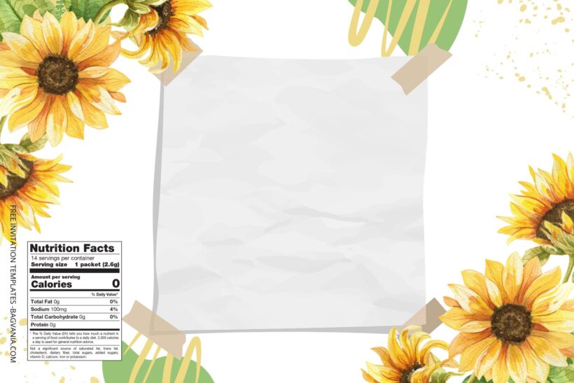 (Free) Summer Sunflower Canva Water Bottle Labels Two