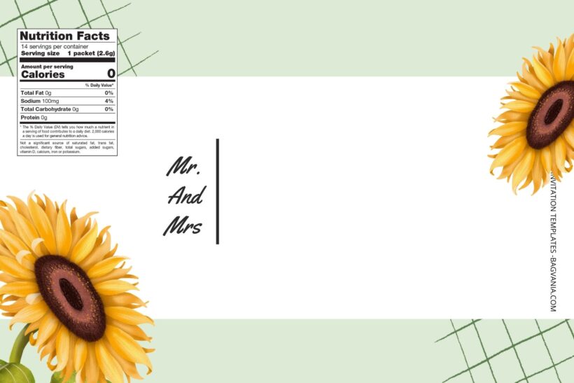 (Free) Sunflower Canva Wedding Water Bottle Labels Five