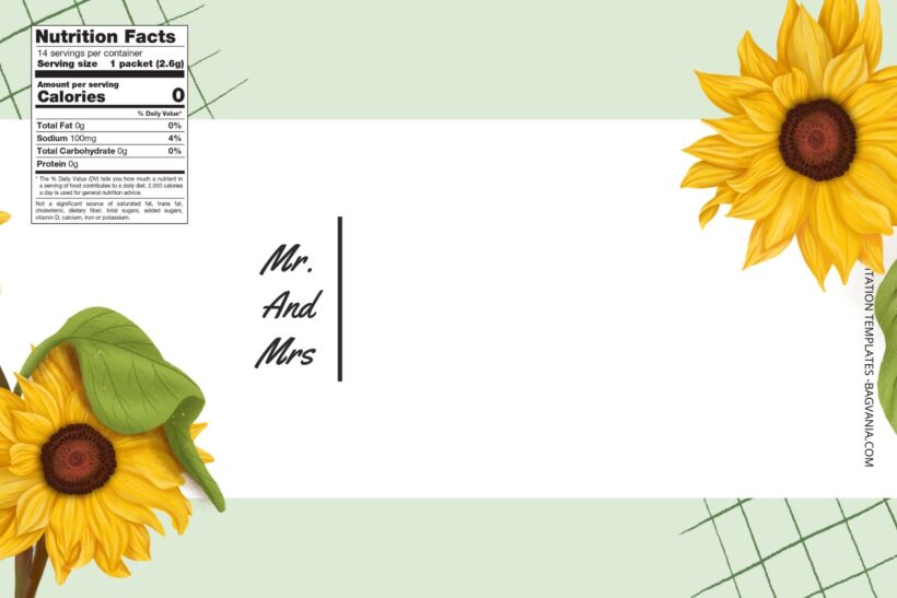 (Free) Sunflower Canva Wedding Water Bottle Labels Two