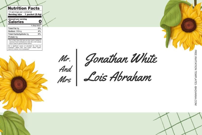 (Free) Sunflower Canva Wedding Water Bottle Labels One