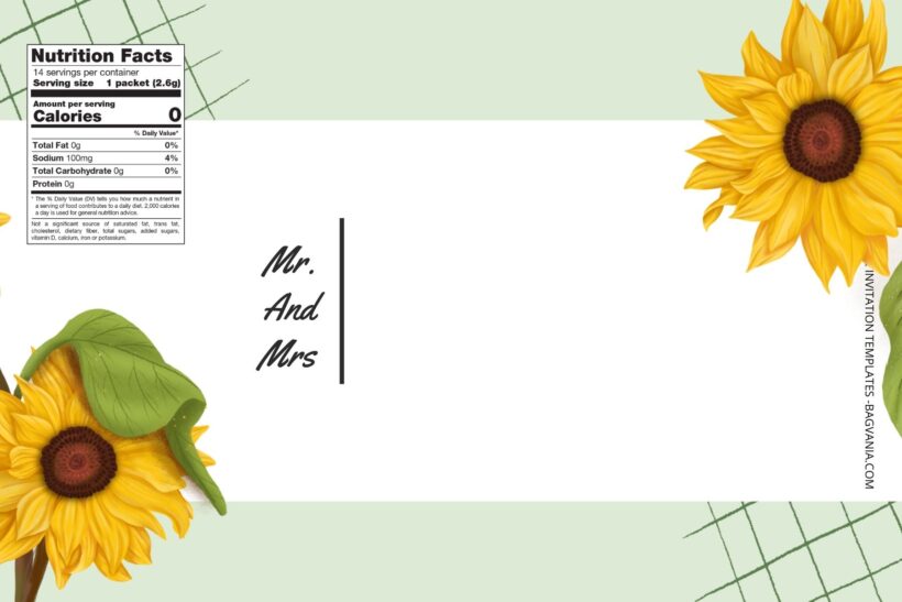 (Free) Sunflower Canva Wedding Water Bottle Labels Three