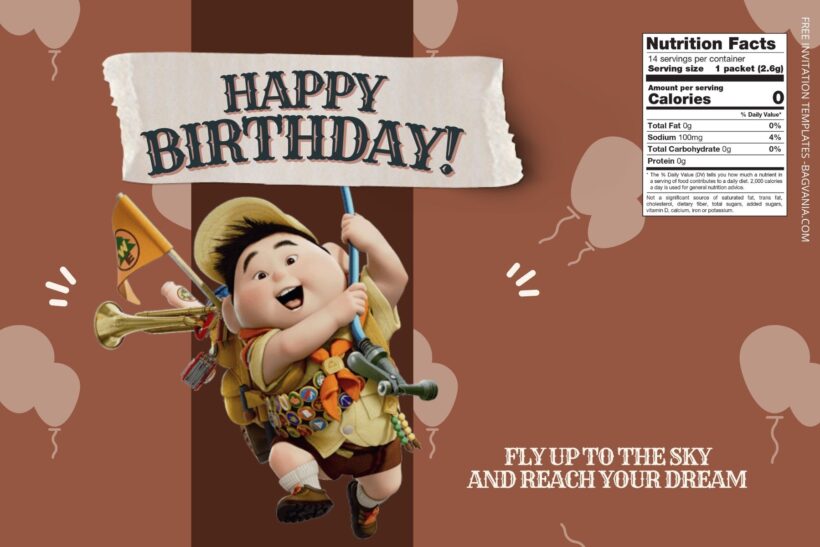 (Free) Up Movie Canva Birthday Water Bottle Labels One
