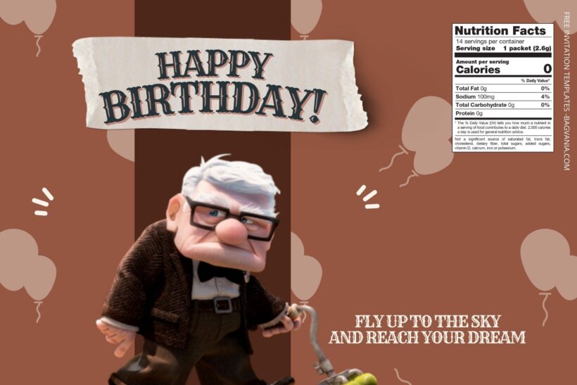 (Free) Up Movie Canva Birthday Water Bottle Labels Seven