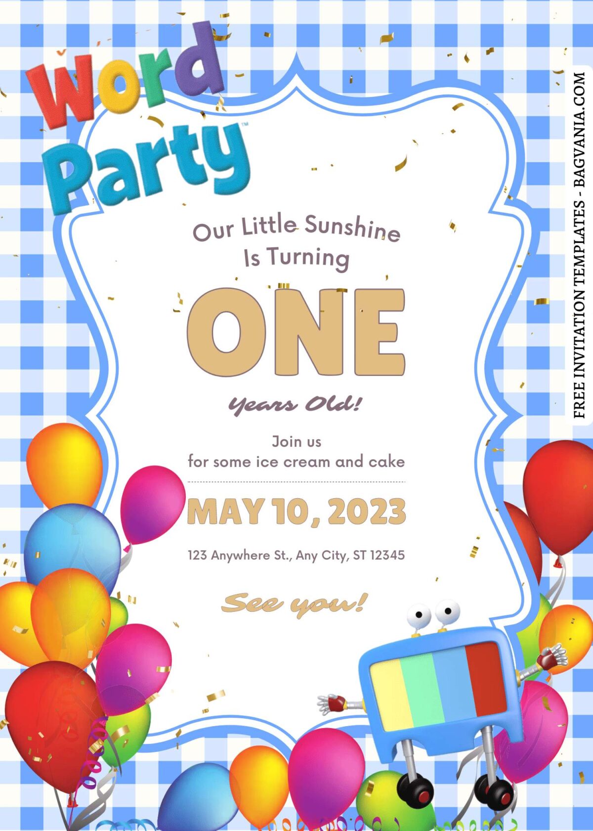 FREE EDITABLE - 11+ Festive Word Party Canva Birthday Invitation Templates with picnic background