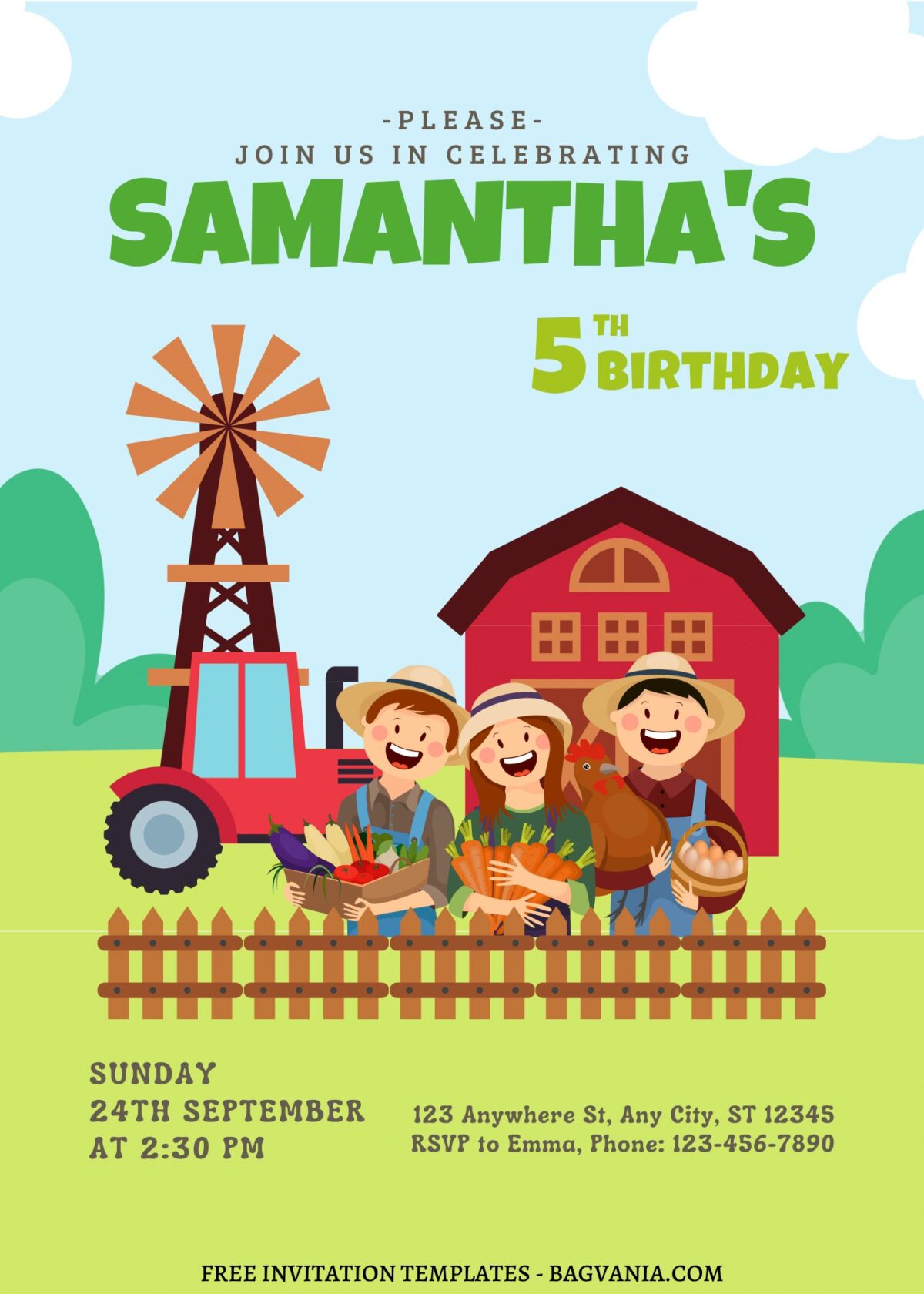 10+ Adorable & Fun Farm Themed Canva Birthday Invitation Templates with wood fence