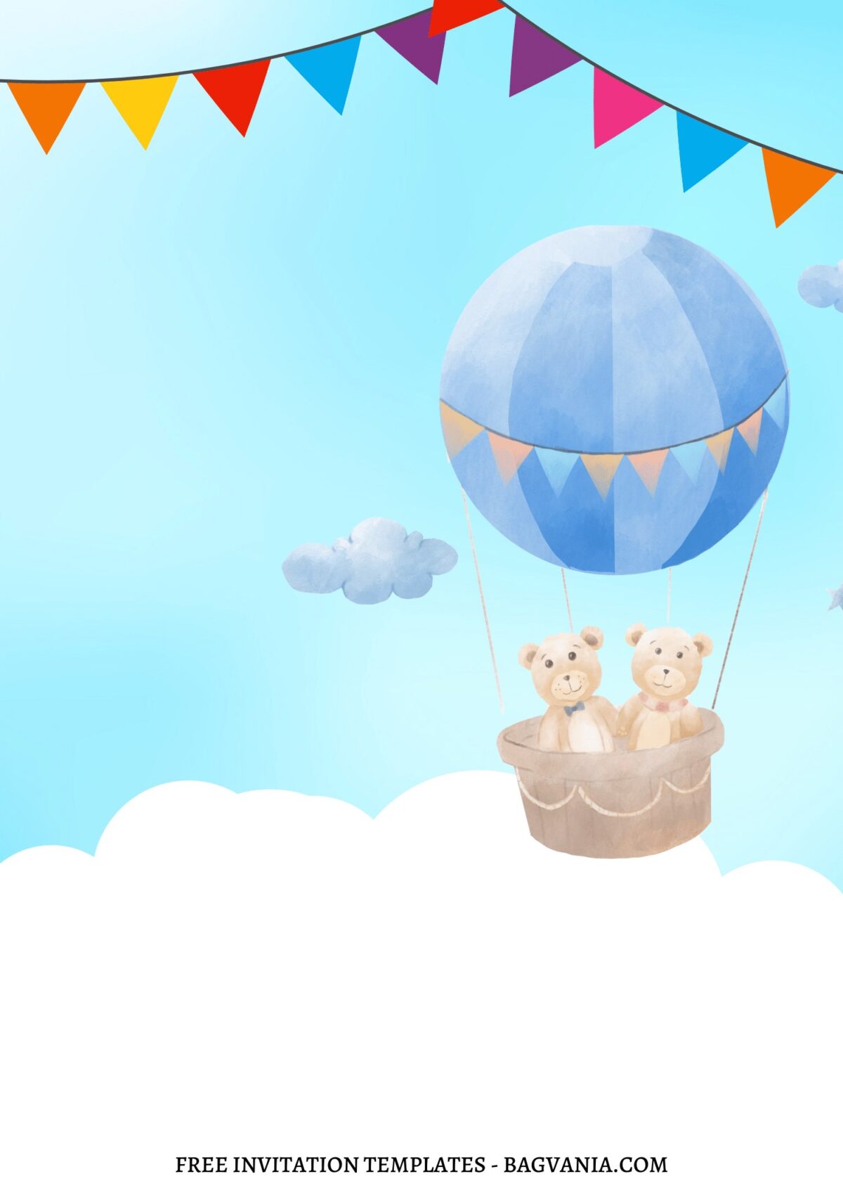 FREE EDITABLE - 10+ Safari Hot Air Balloon Canva Birthday Invitation Templates with cute cubs