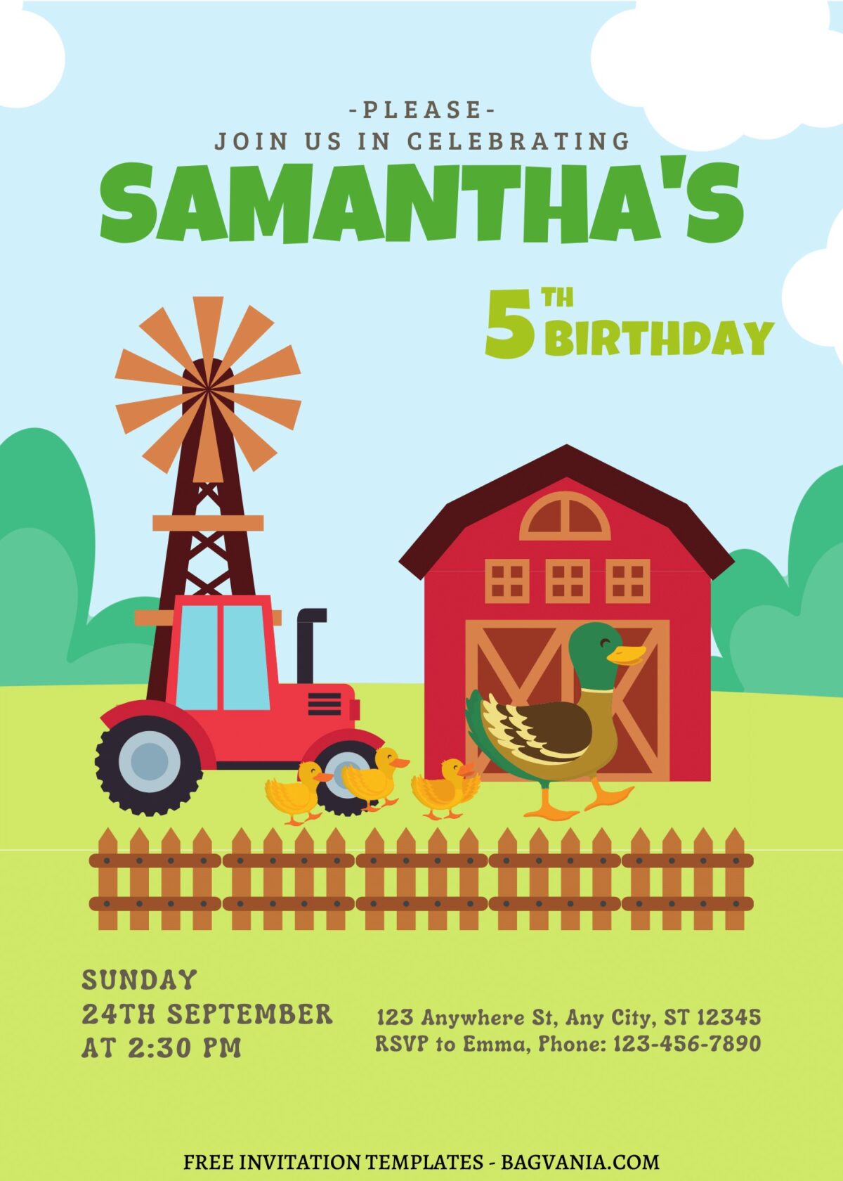 10+ Adorable & Fun Farm Themed Canva Birthday Invitation Templates with Far Tractor