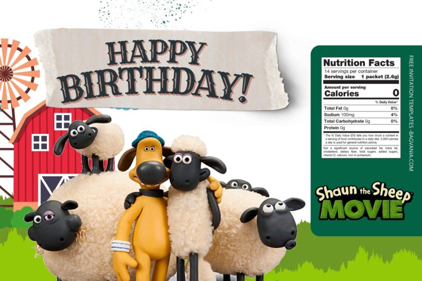 FREE EDITABLE - 8+ Shaun The Sheep Canva Birthday Invitation Templates Two