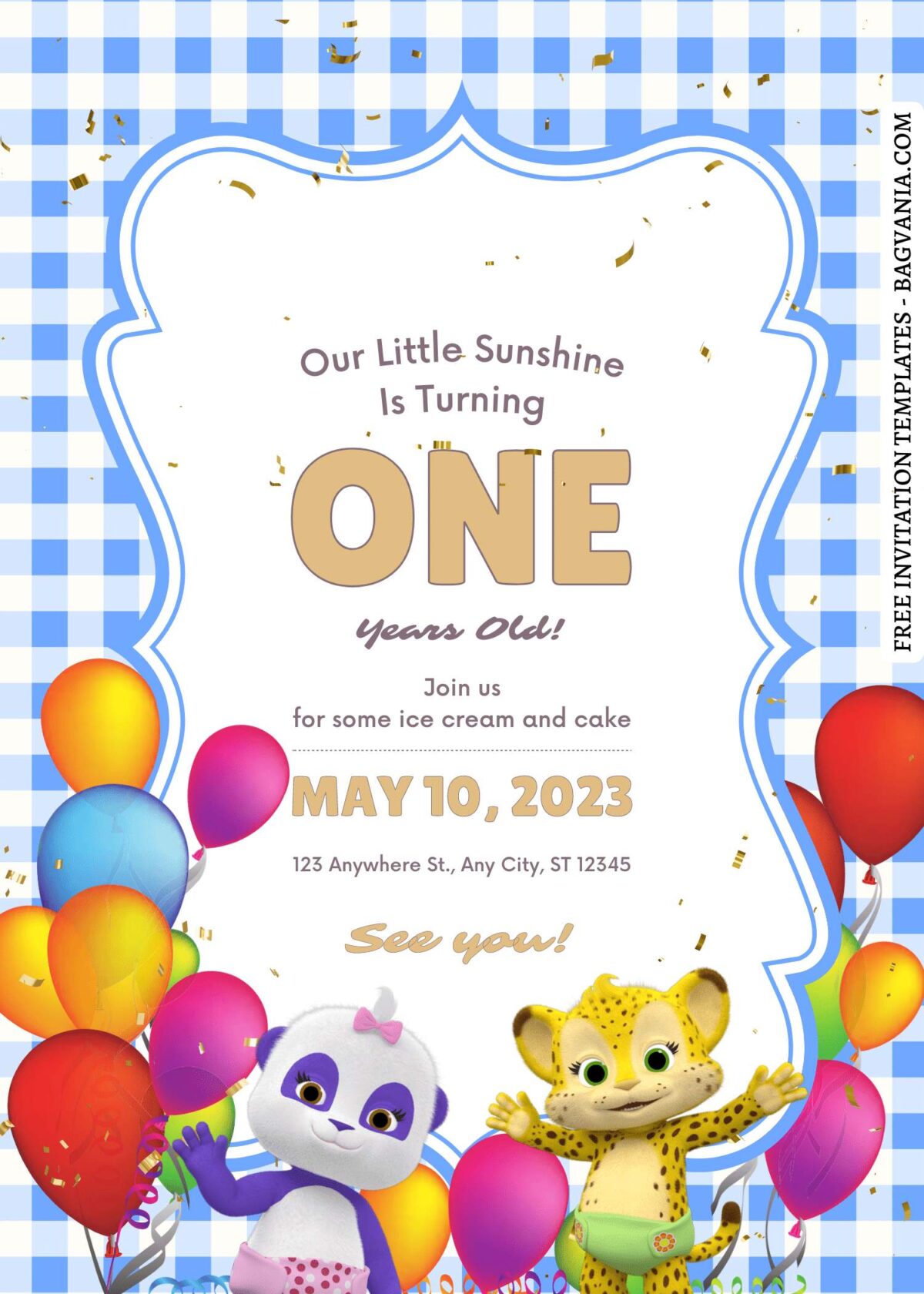 FREE EDITABLE - 11+ Festive Word Party Canva Birthday Invitation Templates with Baby Panda