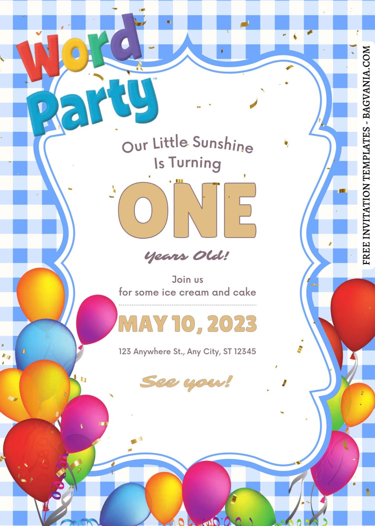 FREE EDITABLE - 11+ Festive Word Party Canva Birthday Invitation Templates with editable text