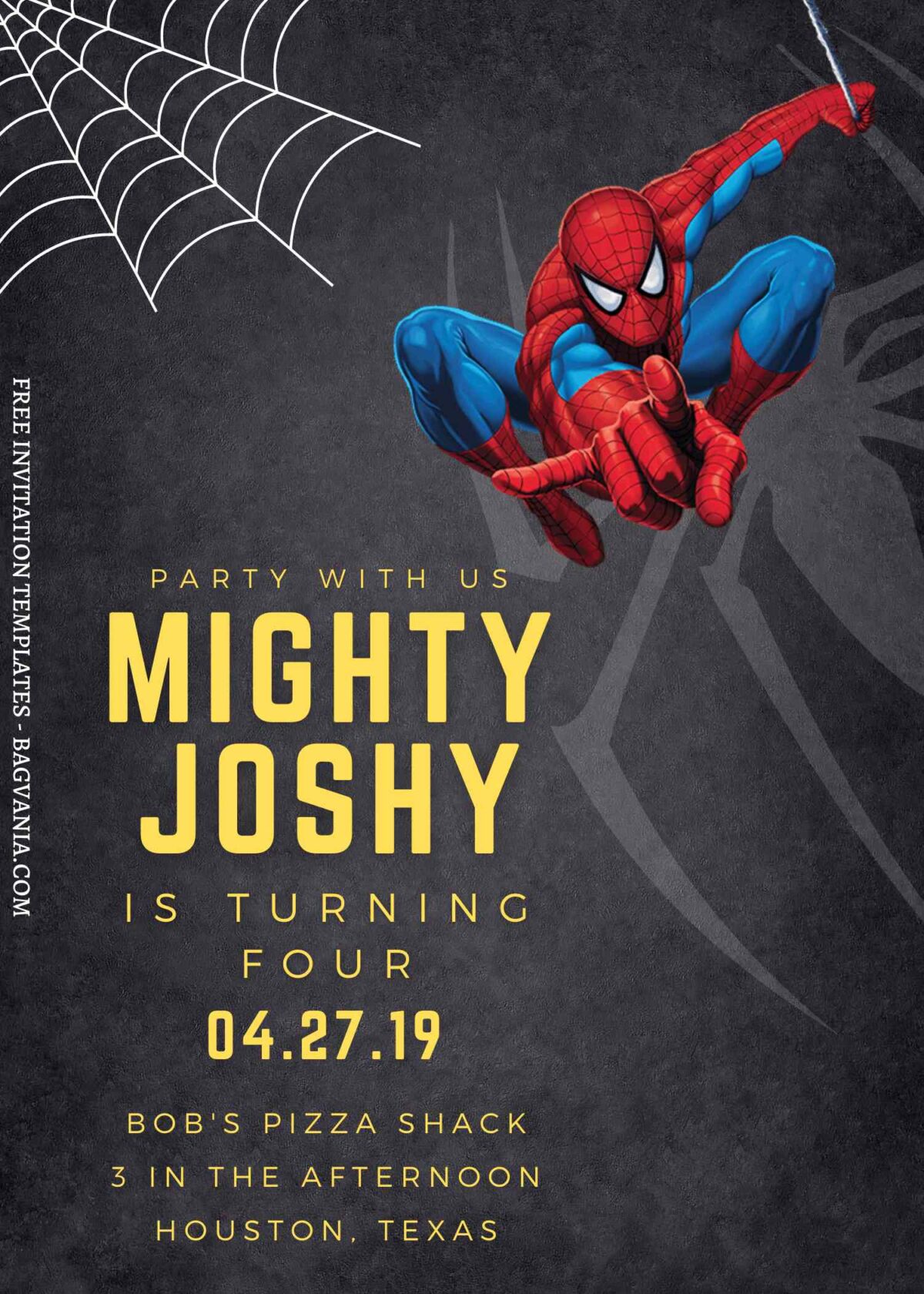 8+ Chalkboard Spiderman Canva Birthday Invitation Templates with awesome Spiderman