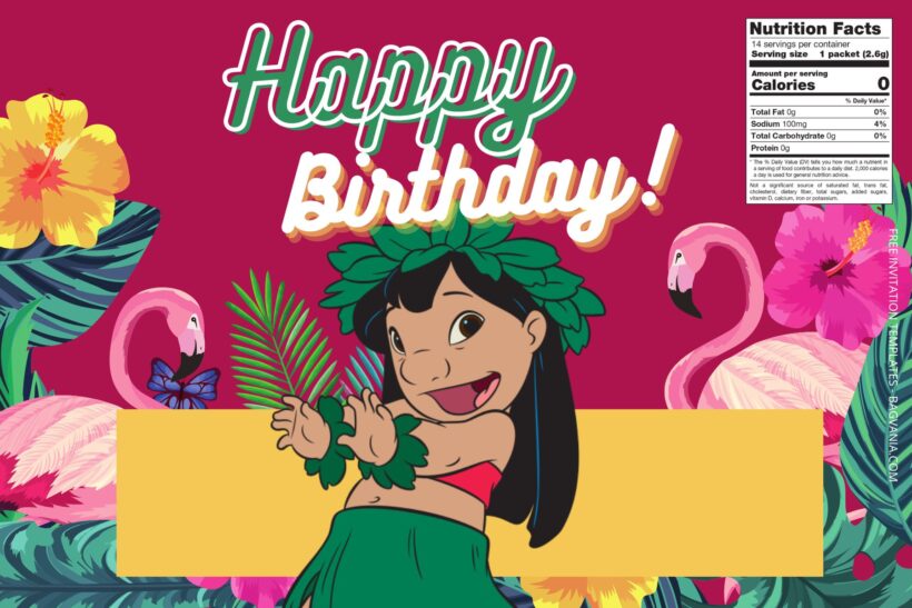 7+ Lilo & Stitch Canva Birthday Water Bottle Labels Templates FIve