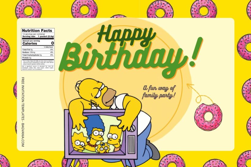  7+ The Simpsons Canva Birthday Water Bottle Labels Templates Five