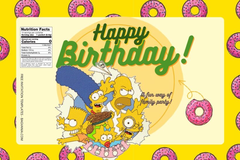  7+ The Simpsons Canva Birthday Water Bottle Labels Templates Four