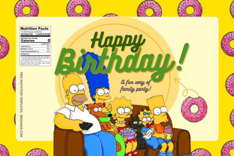  7+ The Simpsons Canva Birthday Water Bottle Labels Templates One