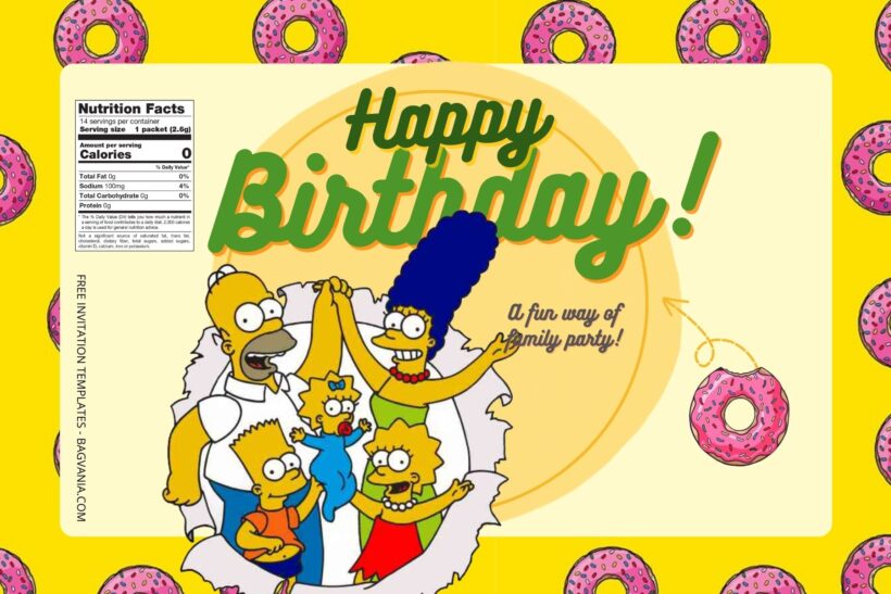  7+ The Simpsons Canva Birthday Water Bottle Labels Templates Seven