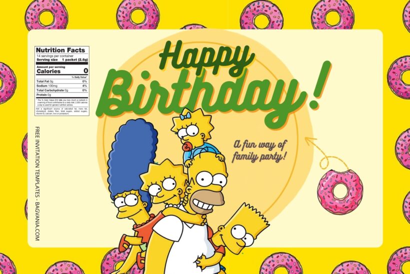 7+ The Simpsons Canva Birthday Water Bottle Labels Templates Six