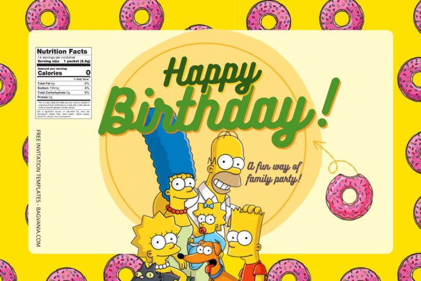 7+ The Simpsons Canva Birthday Water Bottle Labels Templates two