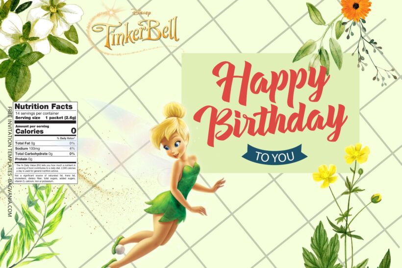 7+ Tinker Bell Canva Birthday Water Bottle Labels Templates Five
