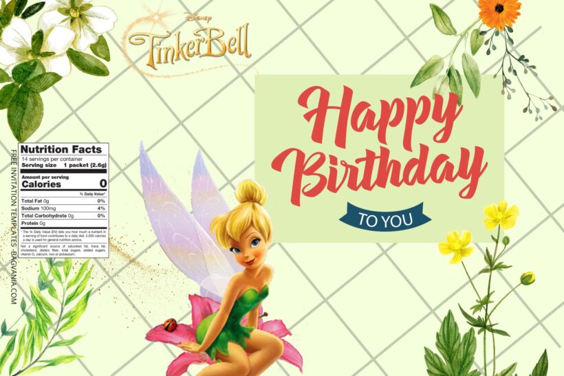 7+ Tinker Bell Canva Birthday Water Bottle Labels Templates Four