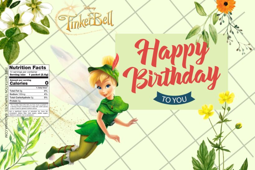7+ Tinker Bell Canva Birthday Water Bottle Labels Templates One
