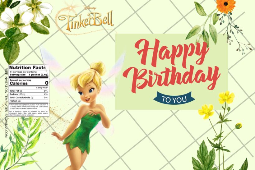 7+ Tinker Bell Canva Birthday Water Bottle Labels Templates Seven