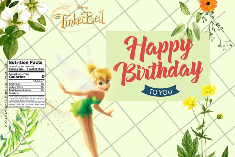 7+ Tinker Bell Canva Birthday Water Bottle Labels Templates Six