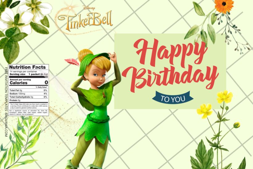 7+ Tinker Bell Canva Birthday Water Bottle Labels Templates Three