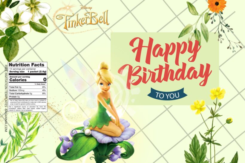 7+ Tinker Bell Canva Birthday Water Bottle Labels Templates Two