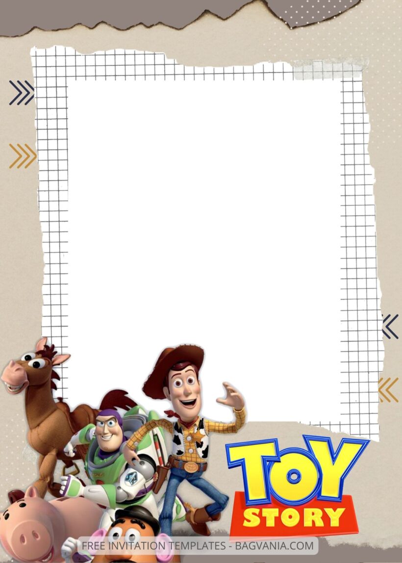 Blank Toy Story Canva Birthday Invitation Templates Four
