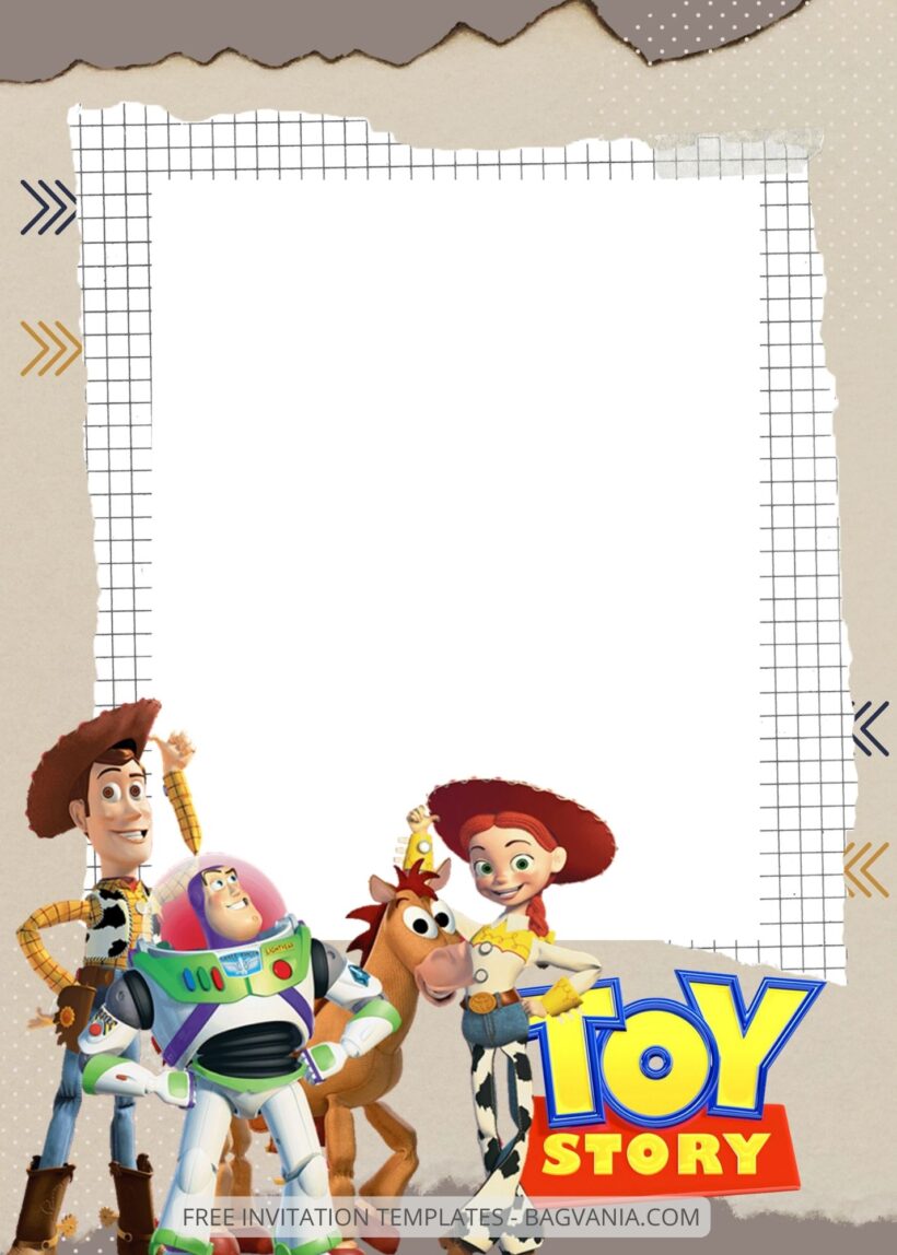 Blank Toy Story Canva Birthday Invitation Templates Six