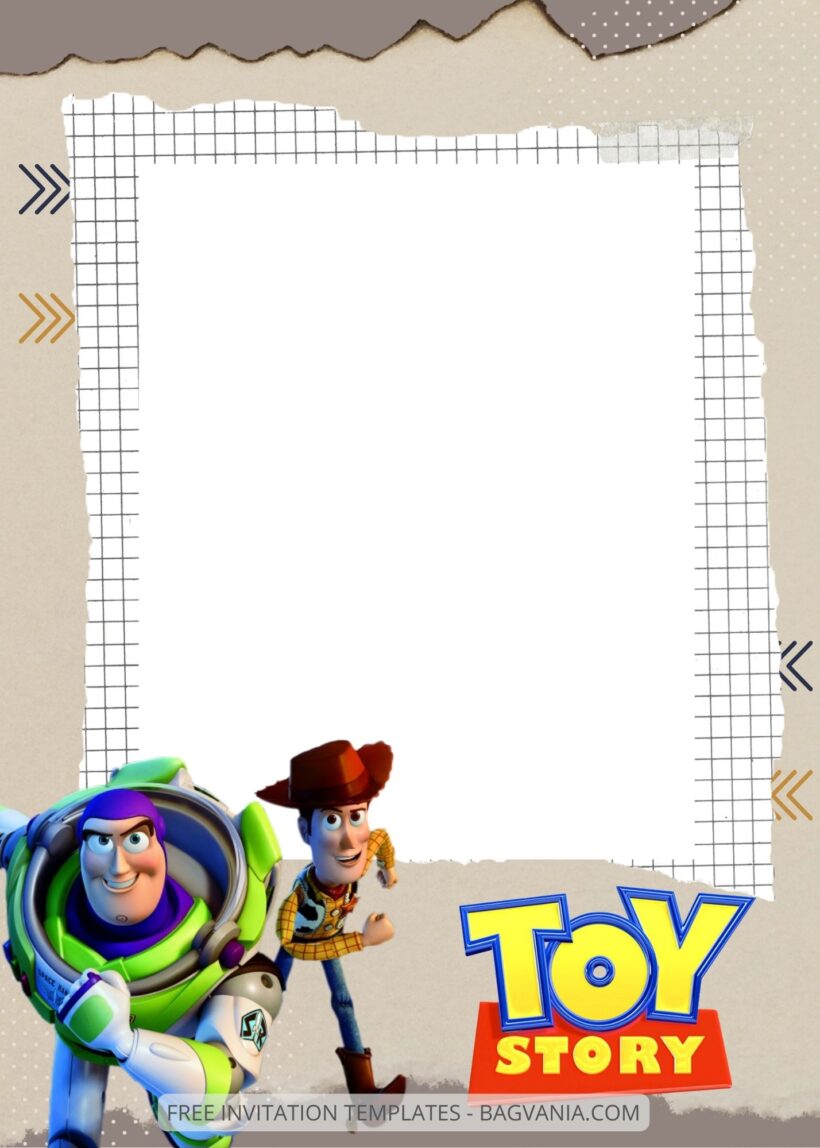 Blank Toy Story Canva Birthday Invitation Templates Three