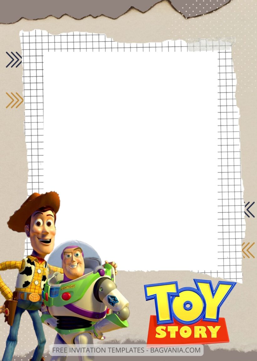 Blank Toy Story Canva Birthday Invitation Templates Two
