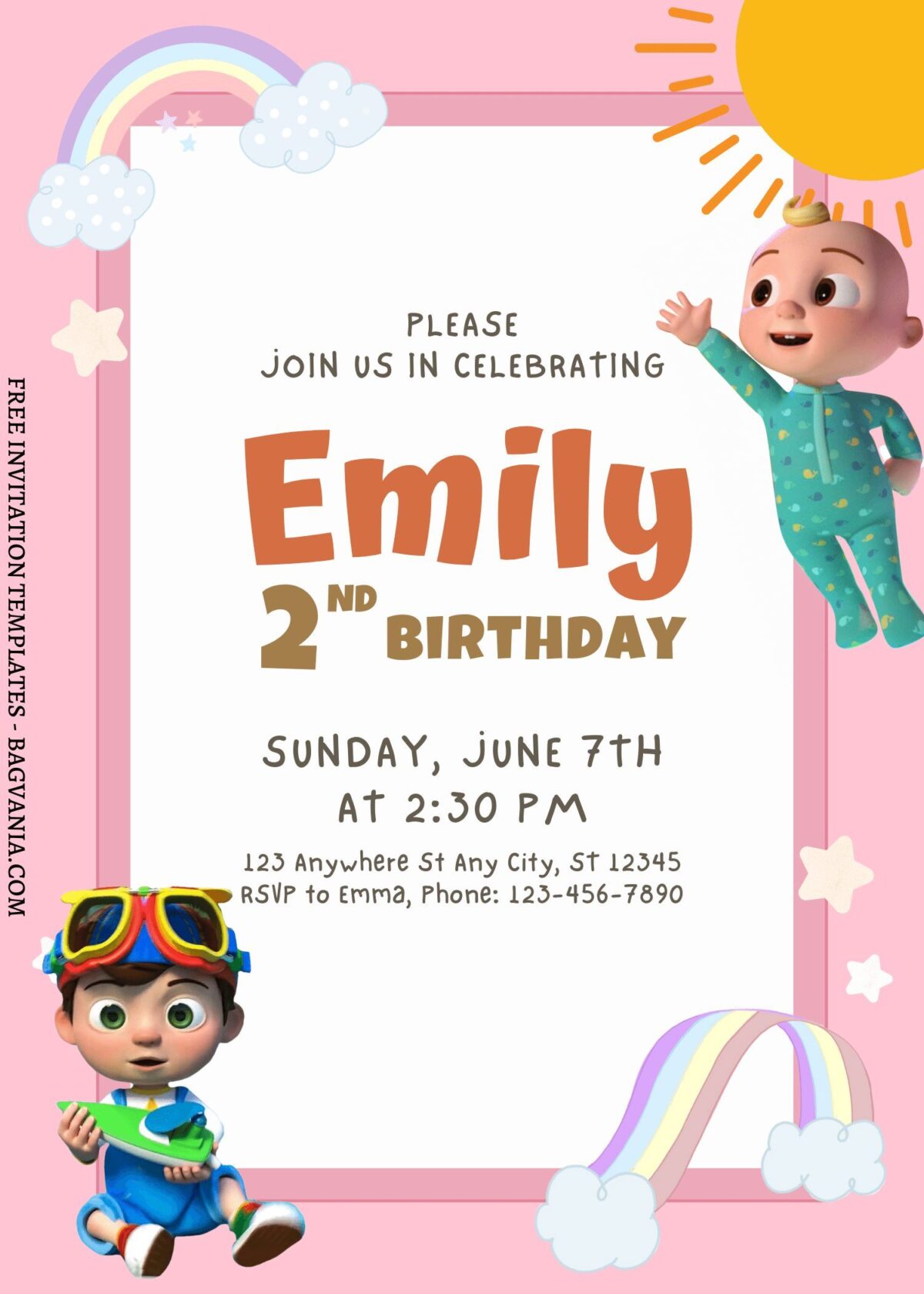 FREE EDITABLE - 11+ Playful Cocomelon Canva Birthday Invitation Templates with cute wording