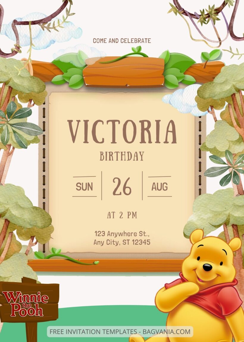9+ Winnie The Pooh Canva Birthday Invitation Templates