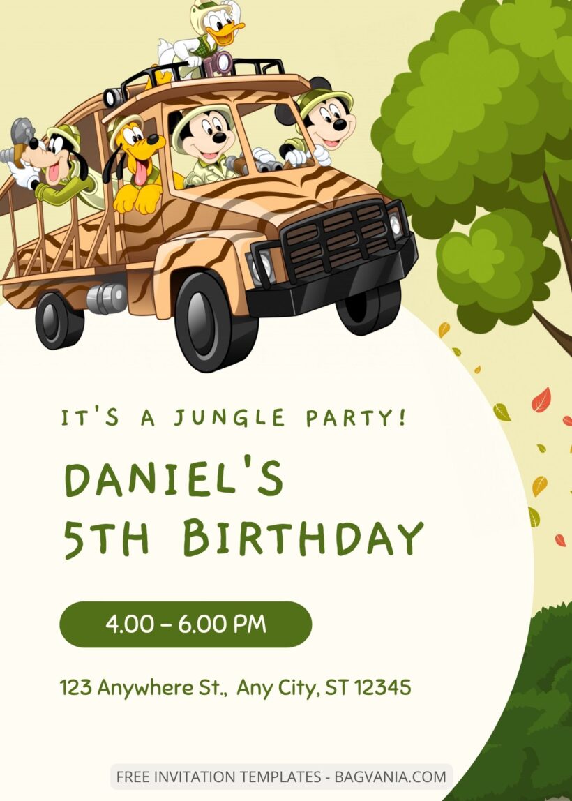 FREE EDITABLE - 10+ Disney Safari Canva Birthday Invitation Templates One