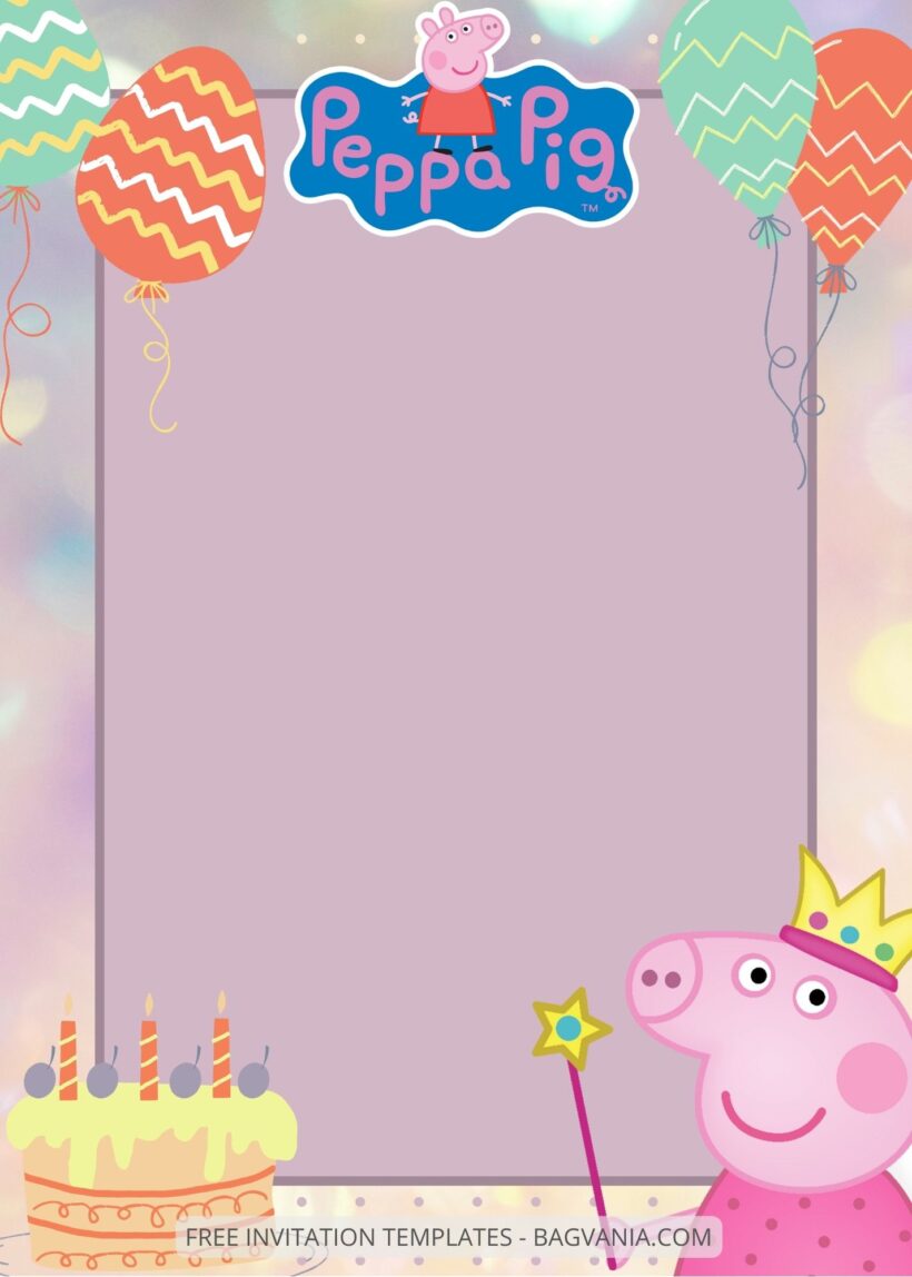 FREE EDITABLE - 7+ Peppa Pig Canva Birthday Invitation Templates Five