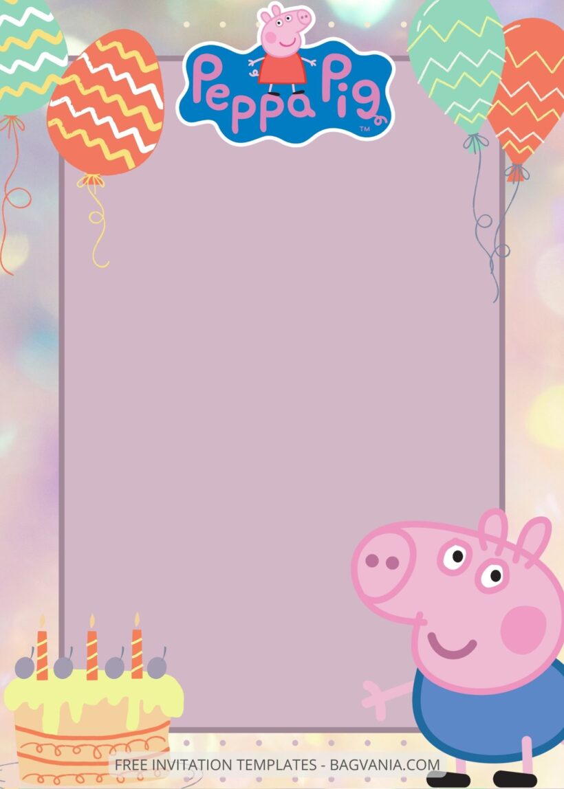 FREE EDITABLE - 7+ Peppa Pig Canva Birthday Invitation Templates Four