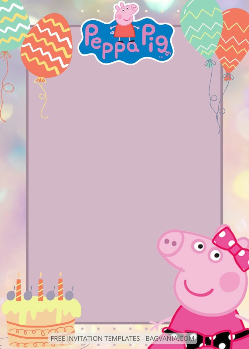FREE EDITABLE - 7+ Peppa Pig Canva Birthday Invitation Templates Six