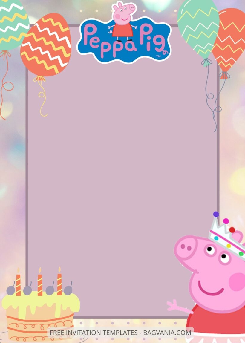 FREE EDITABLE - 7+ Peppa Pig Canva Birthday Invitation Templates Two