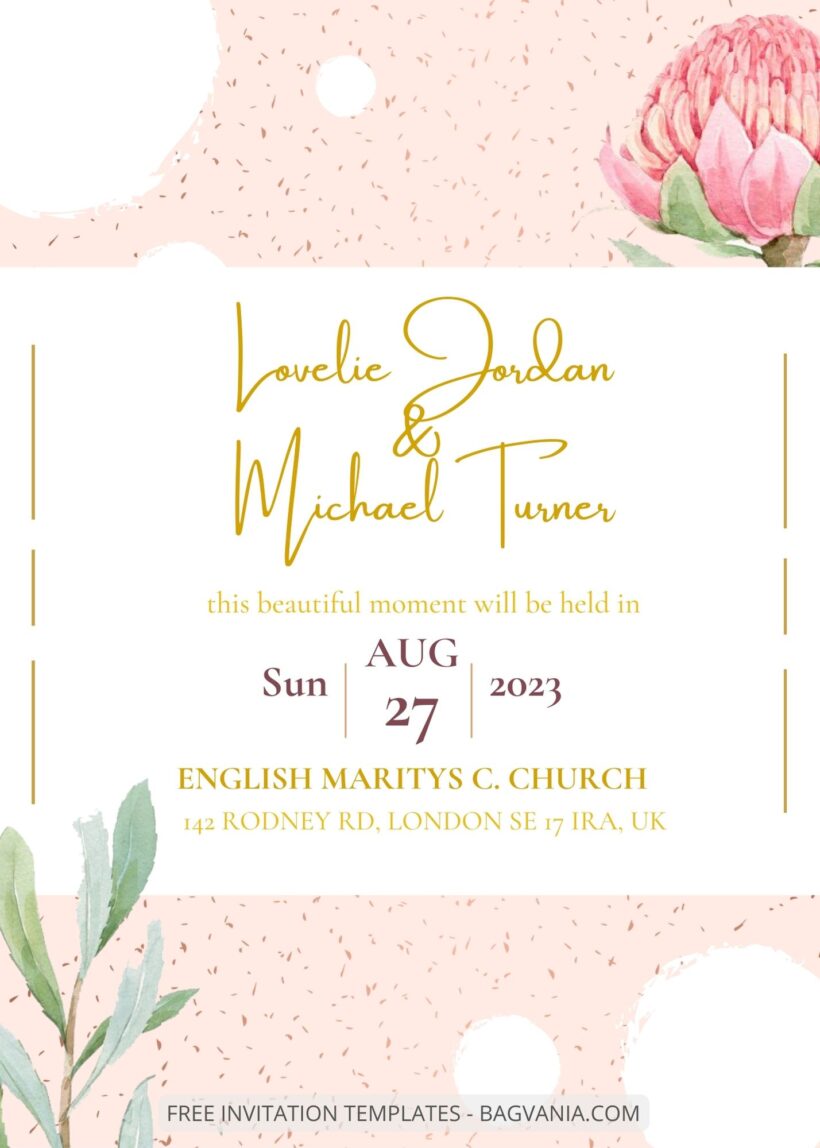 FREE EDITABLE - 7+ Pink Watercolor Floral Canva Wedding Invitation Templates