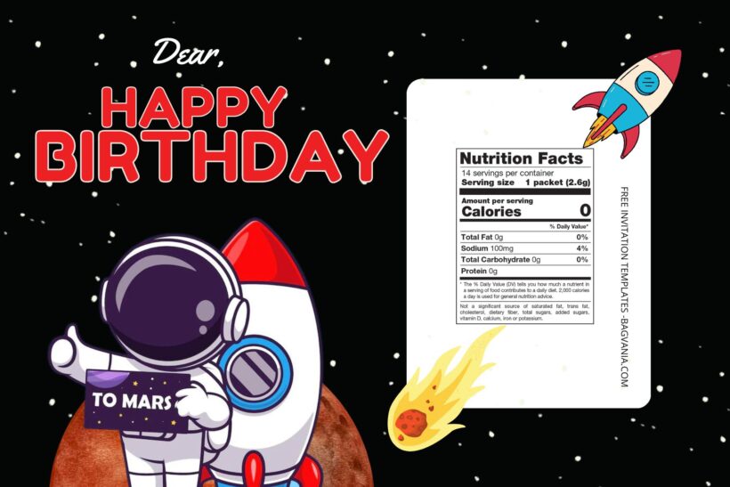 FREE EDITABLE - 8+ Astronauts Canva Birthday Invitation Templates Eight