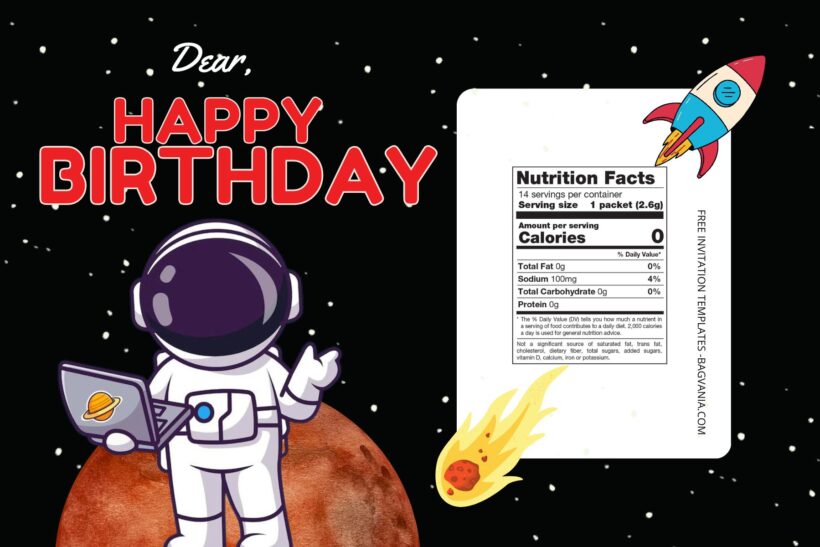 FREE EDITABLE - 8+ Astronauts Canva Birthday Invitation Templates Three