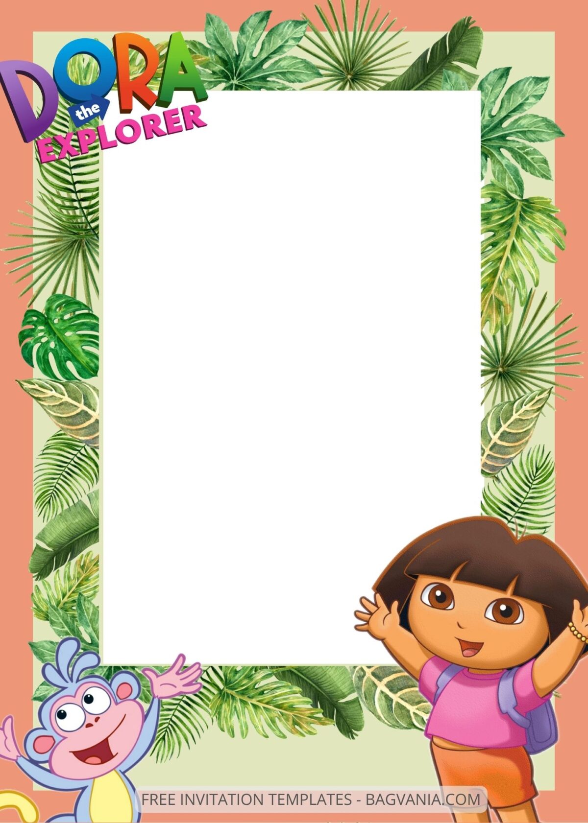 8+ Fun Adventure Dora The Explorer Canva Birthday Invitation Templates ...